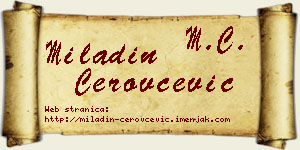 Miladin Cerovčević vizit kartica